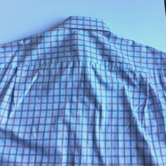 ETON wrinkle free cotton light blue checkered shirt Sz 16 /16.5 made in Europe’ - Picture 5 of 7